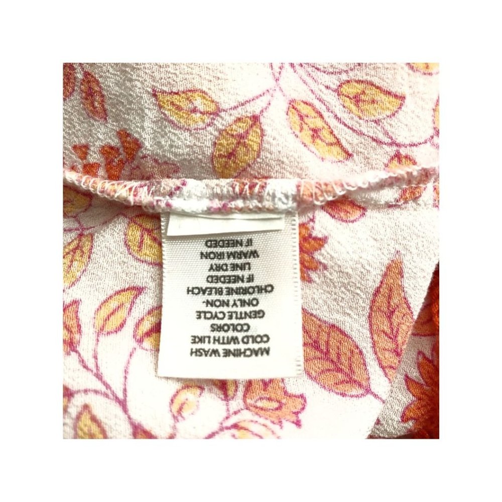J. Jill Boho Peasant Tunic Top Size L  Large Pink Orange Floral Print - Picture 10 of 10